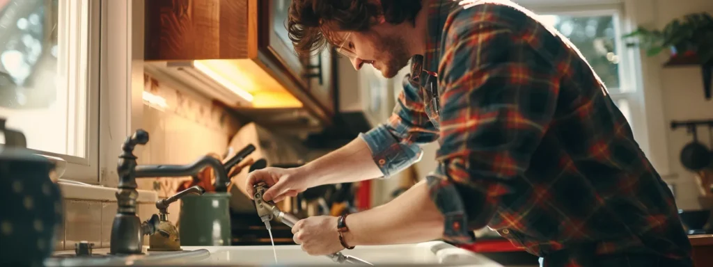 A Confident Homeowner Skillfully Repairs A Leaky Pipe Under A Bright, Well-Lit Kitchen Sink, Surrounded By Essential Plumbing Tools, Embodying The Theme Of Diy Plumbing Mastery.