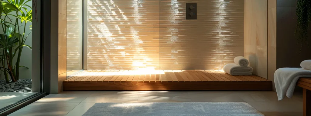 A Serene Bathroom Scene In A Boise Home, Featuring A Modern, Pristine Shower With Glistening Tiles, Conveying Reliability And Comfort, Illuminated By Soft, Natural Light Filtering Through A Frosted Window.